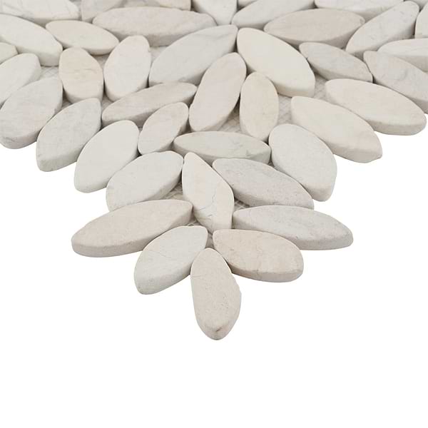 Pebblestone Flower Lovina White Natural Stone Honed Pebble Tile