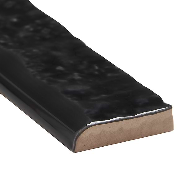 Artist Coal Black 1.5x9 Glossy Ceramic Bullnose