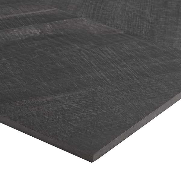 Elan Chevron Black 24x48 Wood Look Matte Porcelain Tile
