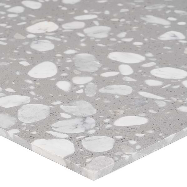 Italy Terrazzo Sacra Grigio Gray 24x24 Honed Terrazzo Tile