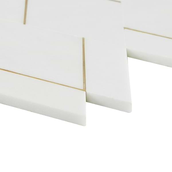 Xena Thassos - White Thassos & Brass Polished Marble + Brass