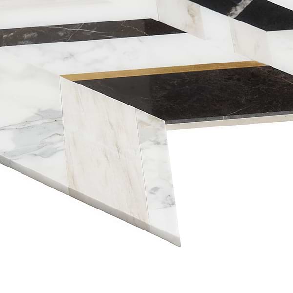Zayden Saint Laurent - European Wooden Beige- Calacutta- Saint Laurant- & Brass Polished Marble + Brass