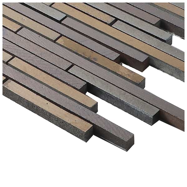 Art Lava Slim Stack Bronze Polished Lava Stone Mosaic Tile