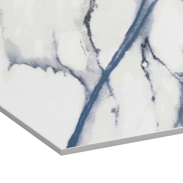 Calacatta Azul 10" Hexagon Matte Porcelain Tile