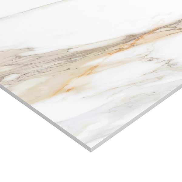 Marmo Aurora Gold 48x48 Marble Look Polished Porcelain Tile