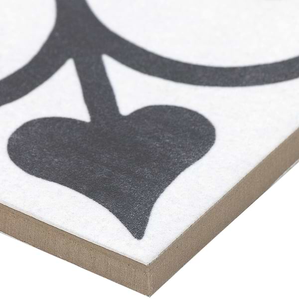 Cascais White Ornate 9x9 Matte Porcelain Tile