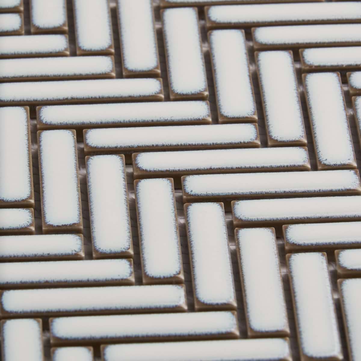 Shop Motek Snow White Glossy Herringbone | SohoStudioCorp.com