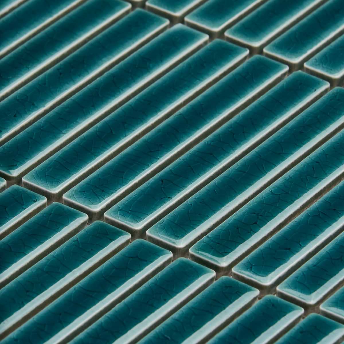 Shop Motek Teal Crackled Glossy Tri Stacked | SohoStudioCorp.com