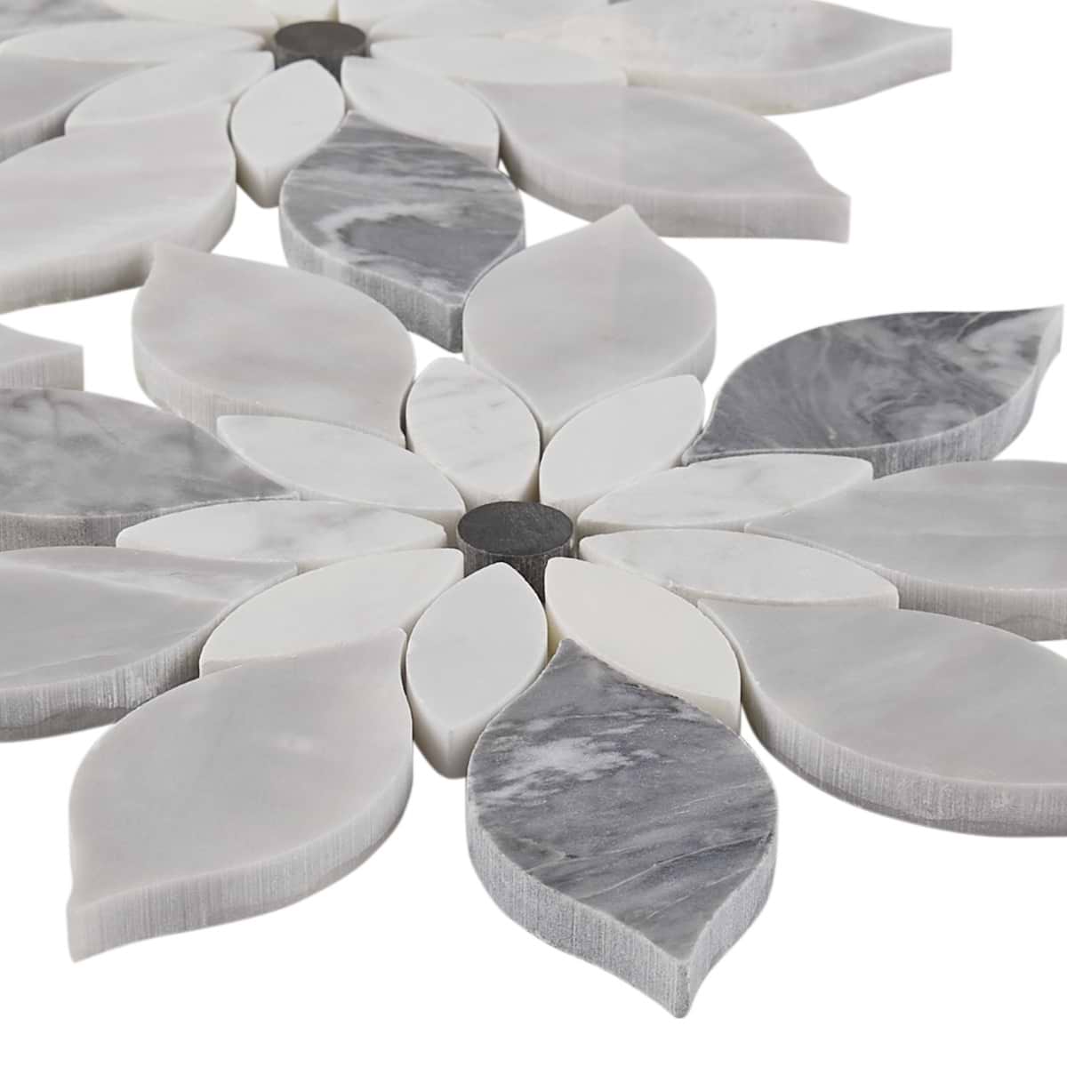 Shop MJ Rain Flower - Bardiglio Nouvelato, White Carrara with