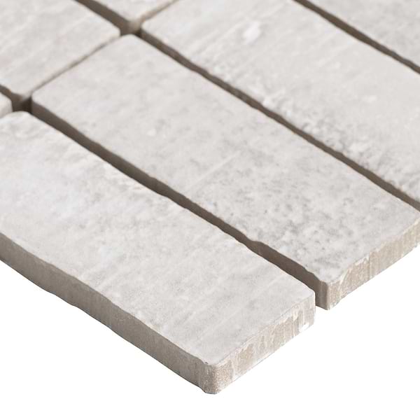 Metroville Chalk White 1.5x4 Stacked Matte Porcelain Mosaic