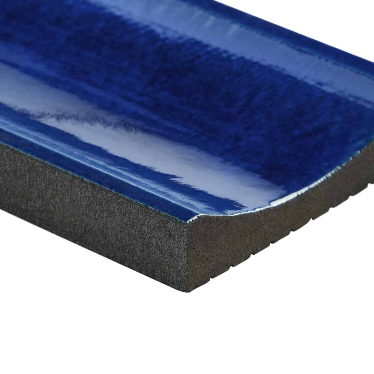 Sample-Bahari Fluted Adriatic Blue 6x36 3D Glossy Lava Stone Tile