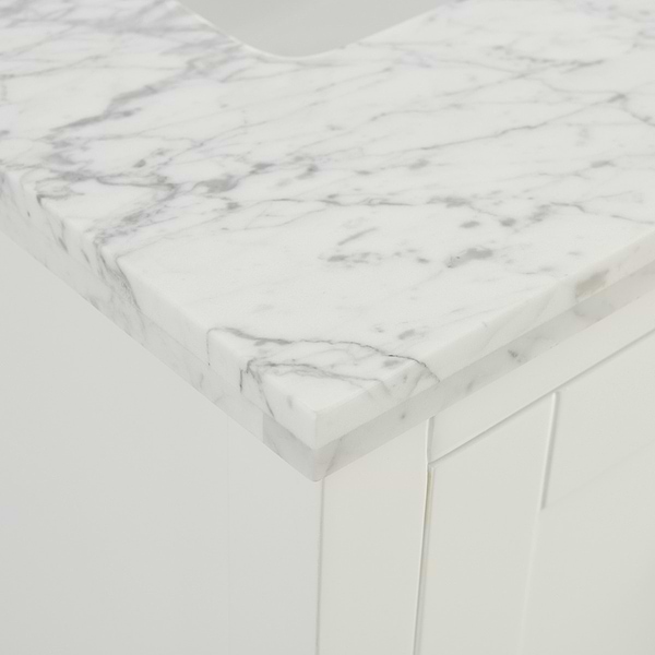 KIT - Close Out - Sheraton 24" White Vanity with Carrara Marble Top and Ceramic Basin