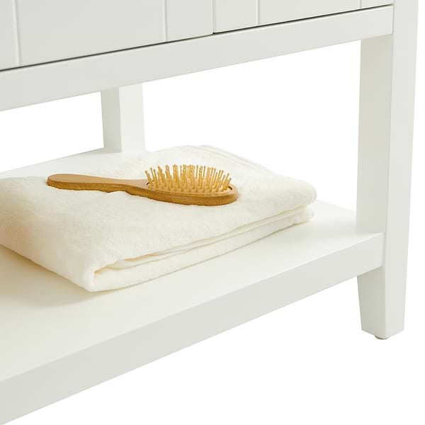 KIT - Sheraton 36" White Vanity with Pure White Quartz Top and Ceramic Basin