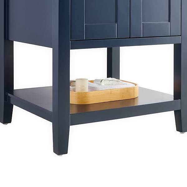 KIT - Sheraton 24" Navy Vanity with Carrara Marble Top and Ceramic Basin