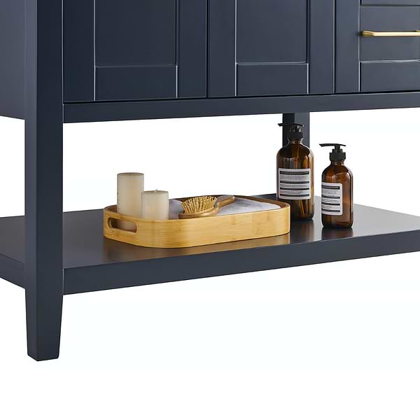 KIT - Close Out - Sheraton 36" Navy Vanity with Carrara Marble Top and Ceramic Basin