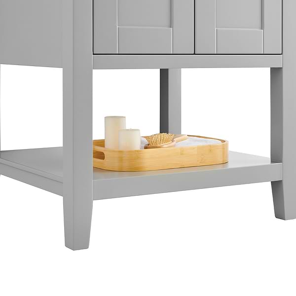 KIT - Close Out - Sheraton 24" Gray Vanity with Carrara Marble Top and Ceramic Basin