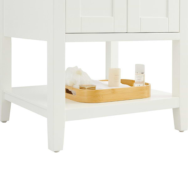 KIT - Close Out - Sheraton 24" White Vanity with Carrara Marble Top and Ceramic Basin