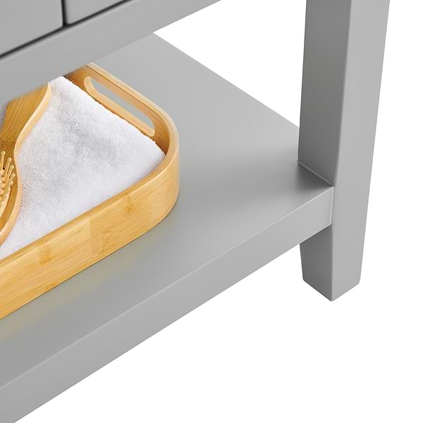 KIT - Close Out - Sheraton 24" Gray Vanity with Pure White Quartz Top and Ceramic Basin