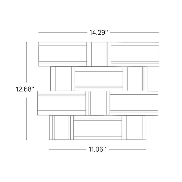 Interlace White Carrara- Temple Gray & Thassos Polished Marble