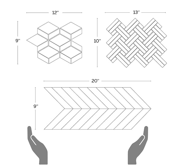 Finity Herringbone Birch Matte Porcelain Wood Look Mosaic Tile