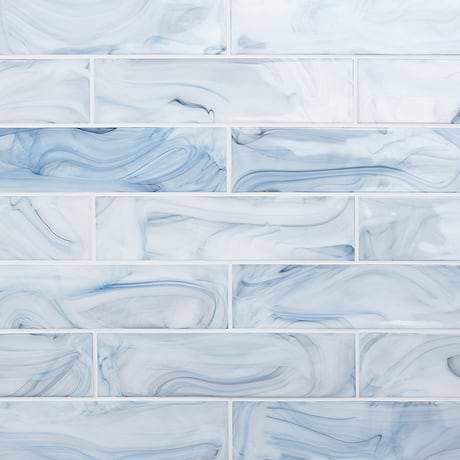 Cielo Day Blue 3x12 Polished Subway Glass Tile