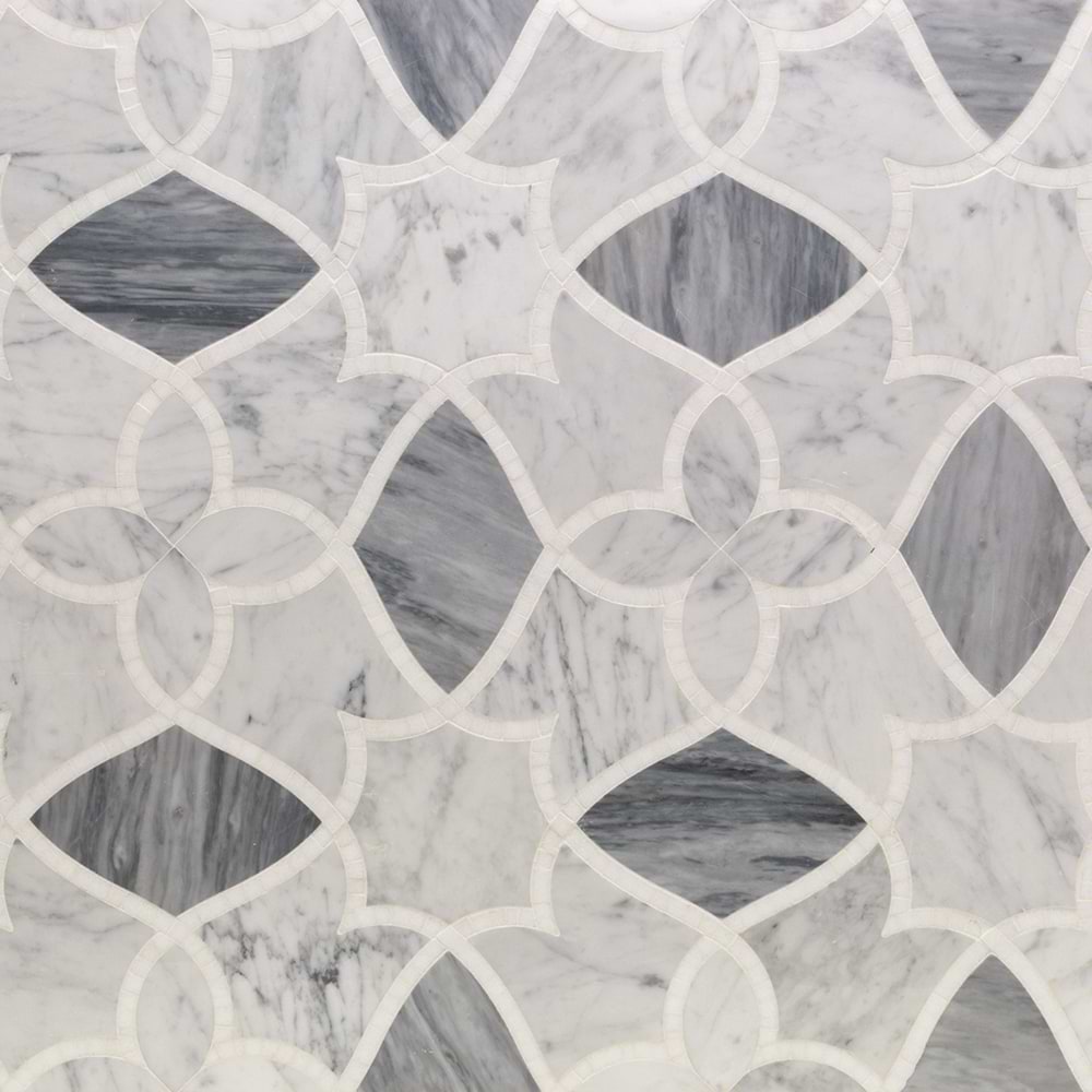 Close Out - Alstromeria - White Carrara, Bardiglio Nuvelato & White Thassos 