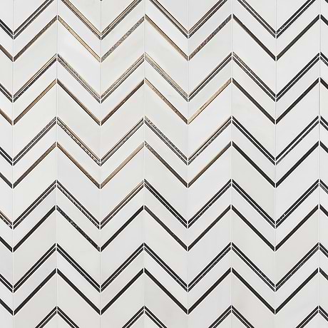 Close Out - Art Lava Chevron Palermo - Lava Stone & White Stone