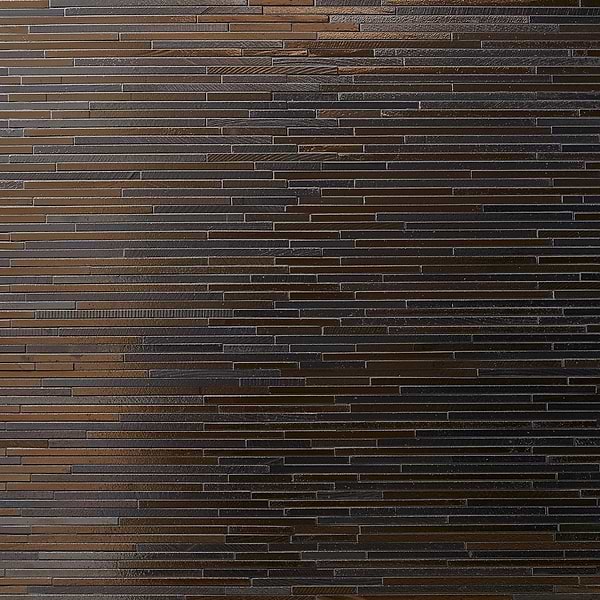 Art Lava Slim Stack Bronze Polished Lava Stone Mosaic Tile