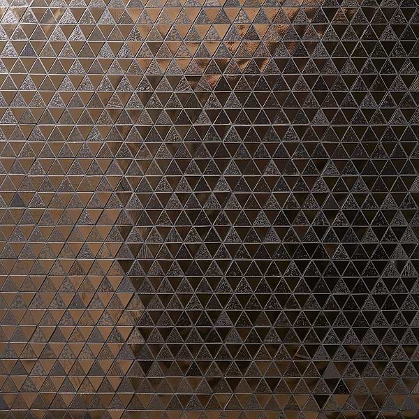 Art Lava Triangles Bronze 2" Polished Lava Stone Mosaic Tile