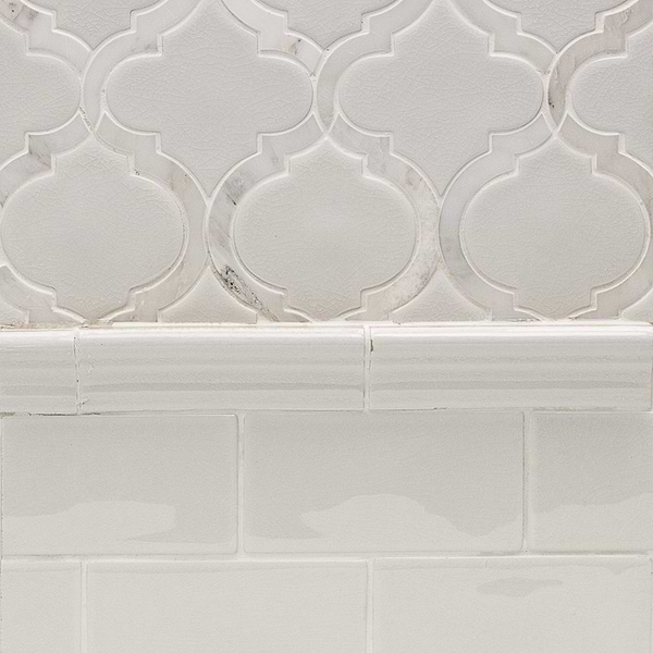Nabi Arabesque Glacier White Marble And Ceramic Tile
