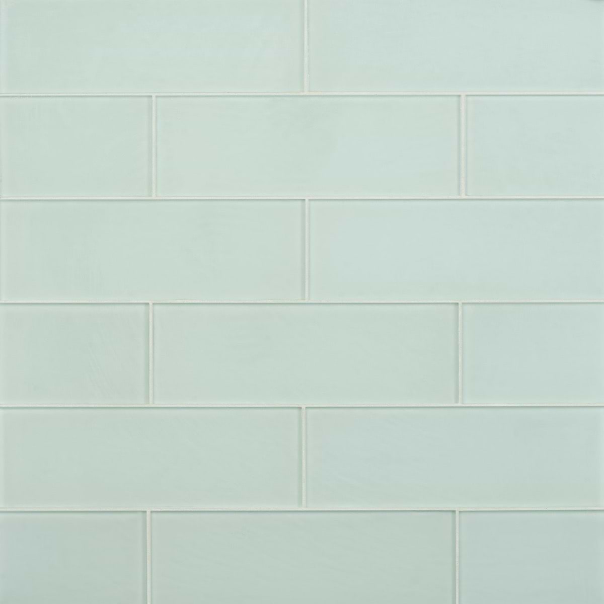Crystal Seafoam Green 4x12 Frosted Matte Glass