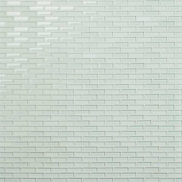 Crystal Seafoam Green 1/2x2 Brick; in Seafoam Green Glass; for Backsplash, Bathroom Wall, Kitchen Wall, Outdoor Wall, Pool Tile, Shower Wall, Wall Tile; in Style Ideas Beach, Farmhouse, Traditional