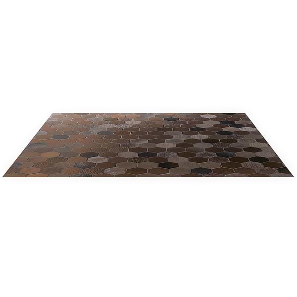 Art Lava Hexagon Mixed Bronze 3" Polished Lava Stone Mosaic Tile