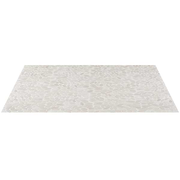 Pebblestone Flower Lovina White Natural Stone Honed Pebble Tile