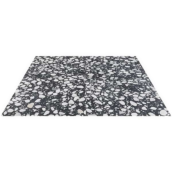 Italy Terrazzo Sacra Nero Black & White 24x24 Honed Terrazzo Tile