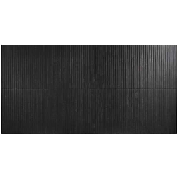 Elan Ribbon Black 24x48 Wood Look Fluted Matte Porcelain Tile