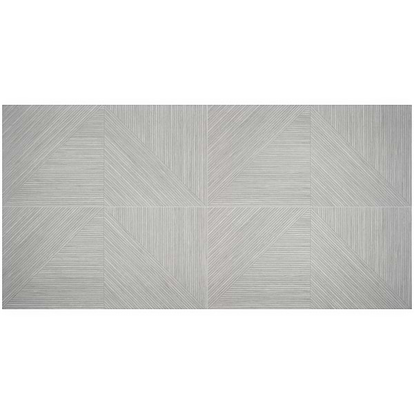 Lounge Gray 24x48 Ribbed Matte Fluted Porcelain Wood Look Tile