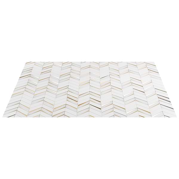 Giazza Roma White and Gold 2x4 Mirrored Glass Polished Mosaic Tile