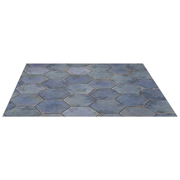 Oken Blue 9" Hexagon Polished Porcelain Tile