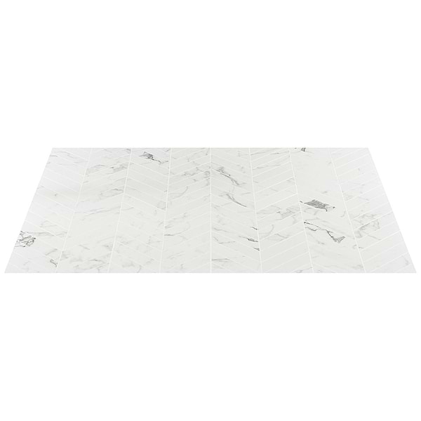 Lithe Statuario Venato 2x8 Chevron Polished Porcelain