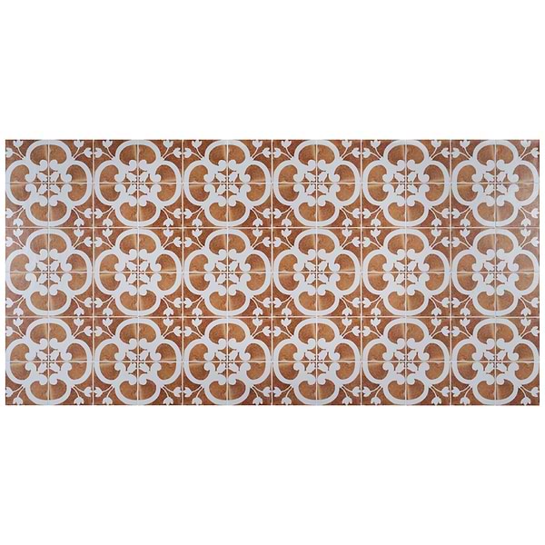 Angela Harris Messina Flora Terracotta 8x8 Matte Porcelain Matte Porcelain