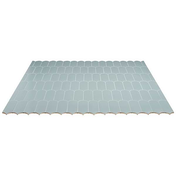Fan Marine Blue 3x8 Fishscale Matte Ceramic Wall Tile