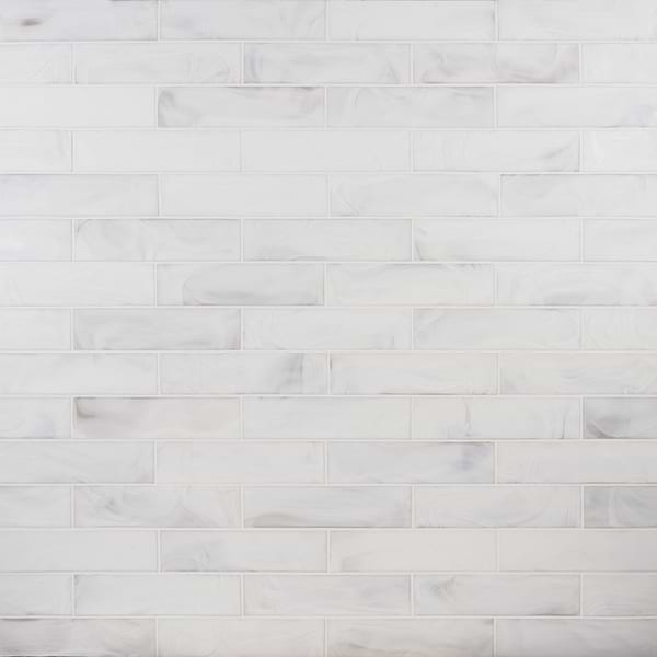 Cielo Cloud White 3x12 Frosted Subway Glass Tile