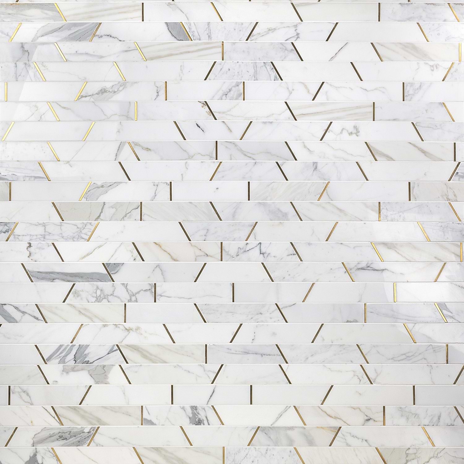 Oracle Trapezoid Calacatta Gold & Brass Polished Marble + Brass