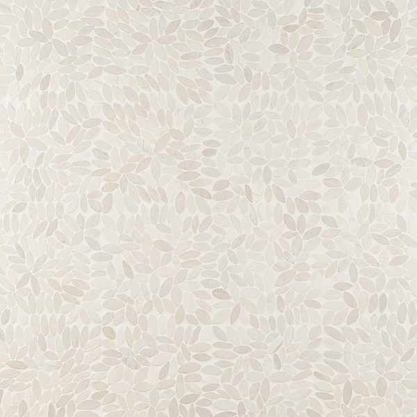 Pebblestone Flower Lovina White Natural Stone Honed Pebble Tile