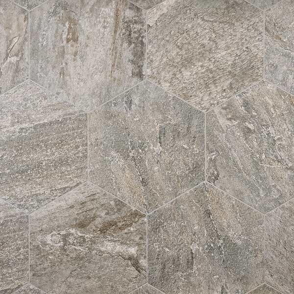 Oberon Storm Gray Porcelain 20" Hexagon Matte Porcelain