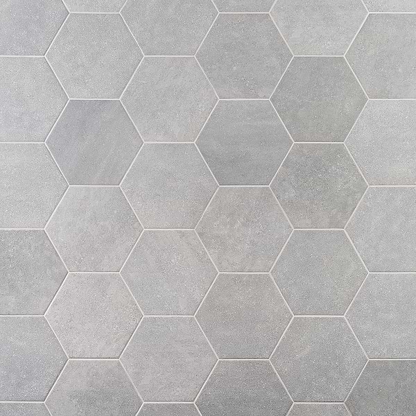 Casterly Rock Gris Gray 9" Matte Porcelain Hexagon Tile