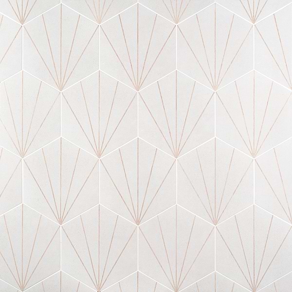 Piaka Beams White 12.5" Hex Matte Porcelain