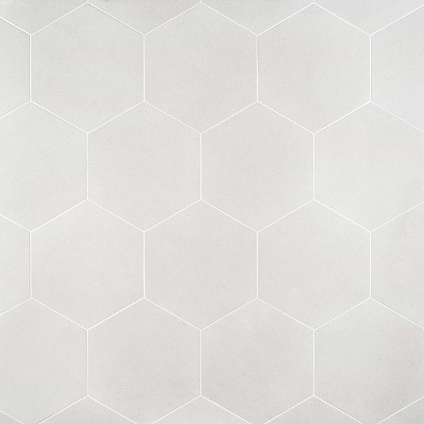 Piaka Cement White 12.5" Hex Matte Porcelain