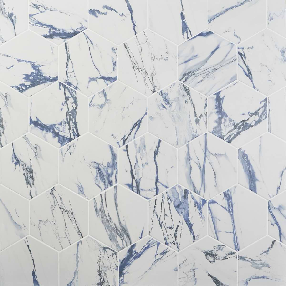 Calacatta Azul 10" Hexagon Matte 